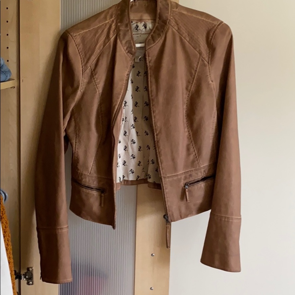 Anthropologie Leigh brown soft leather jacket